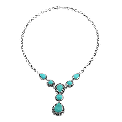 LIMITED EDITION! Sterling Silver Kingman Turquoise Rope and Bead Necklace
