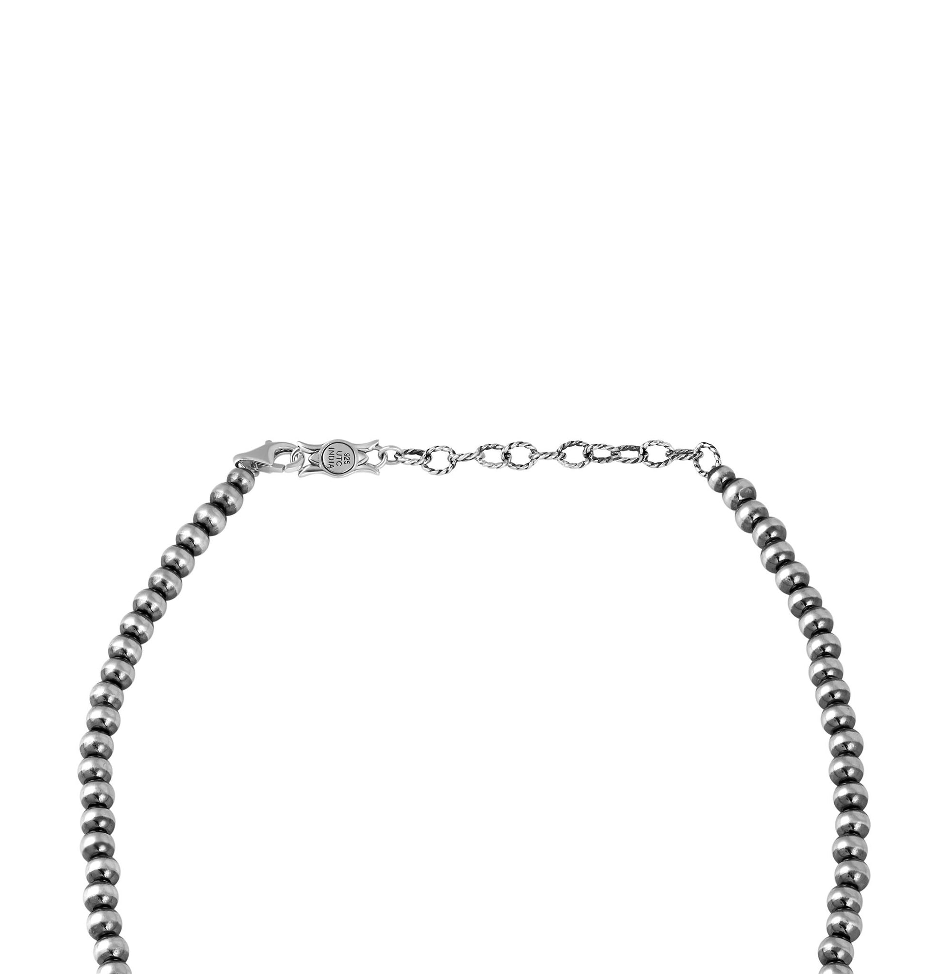 LIMITED EDITION! Sterling Silver Snowflake Obsidian Trapezoid Squash Blossom Necklace