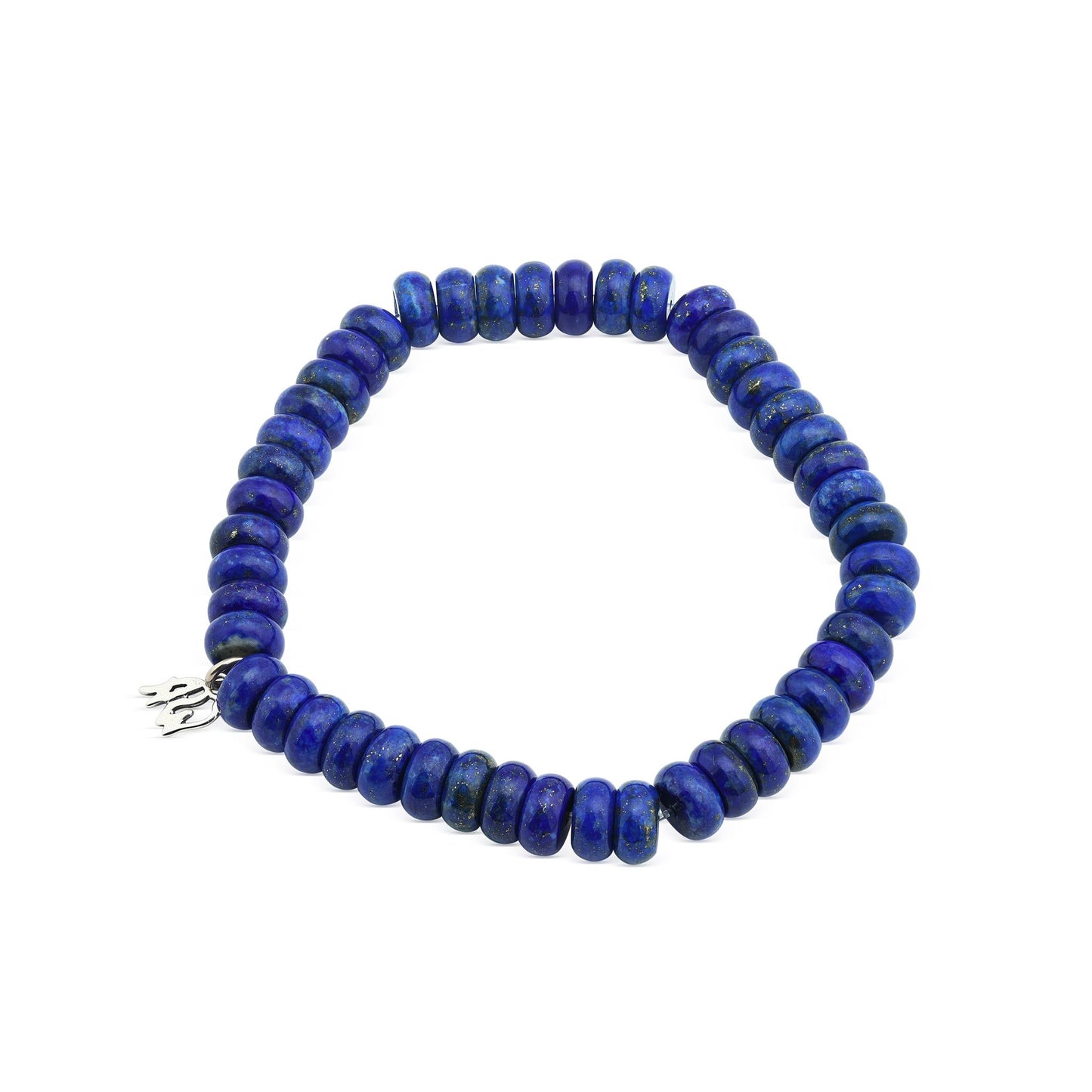 Sterling Silver Lapis Bead Stretch Bracelet