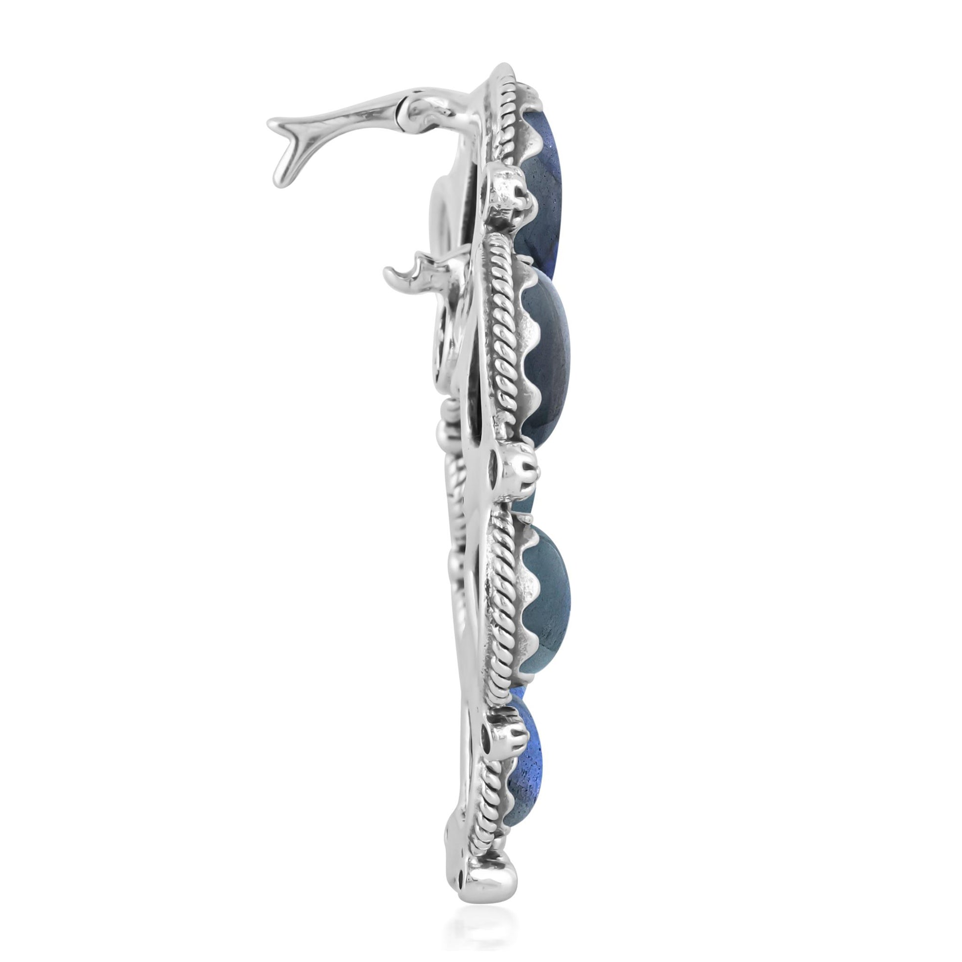 Sterling Silver Labradorite Large Naja Pendant Enhancer