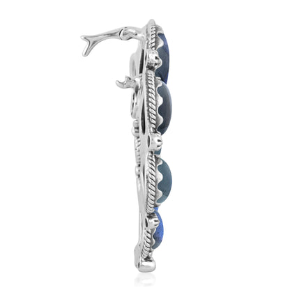 Sterling Silver Labradorite Large Naja Pendant Enhancer