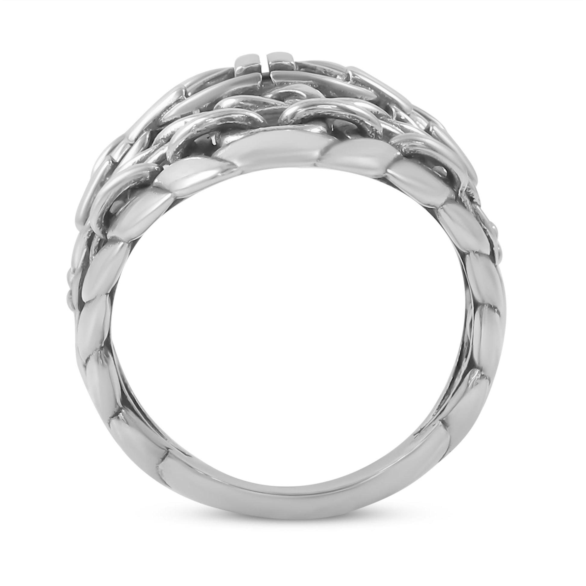 Sterling Silver Stirrup Chain Ring
