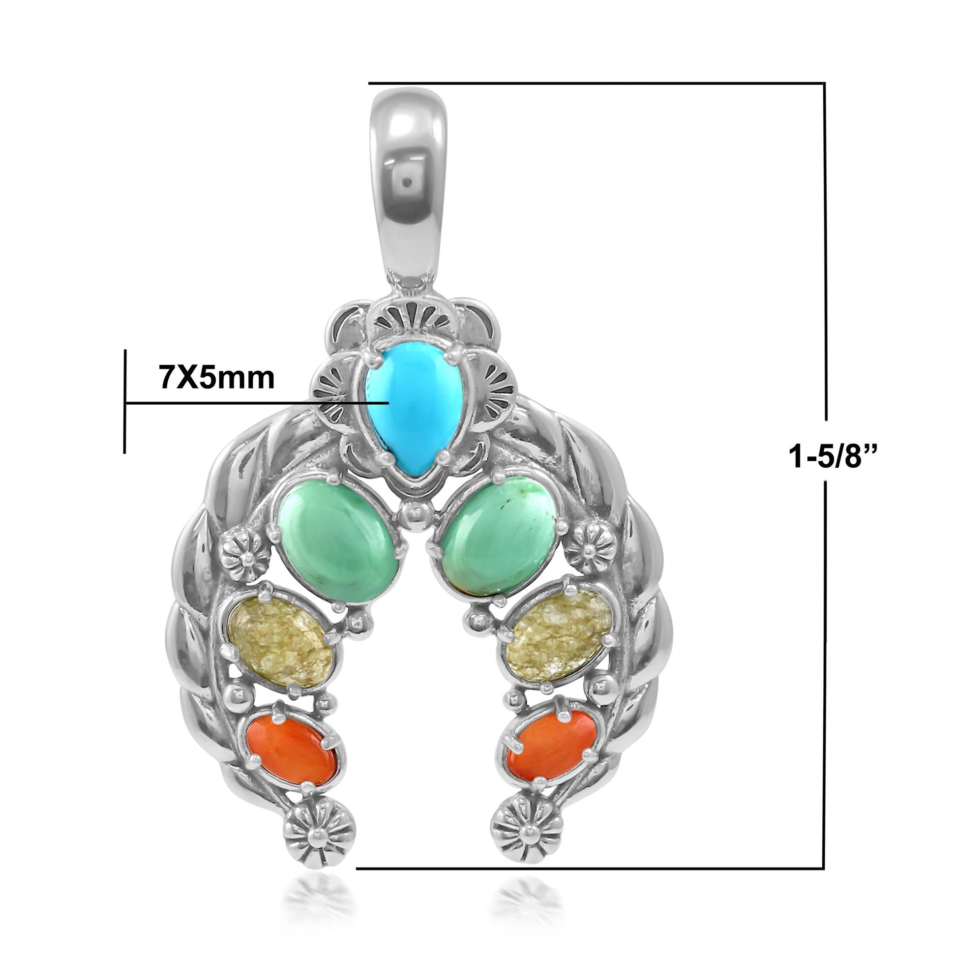 LIMITED EDITION! Sterling Silver Multi-Colored Gemstone Twisted Rope Naja Pendant Enhancer