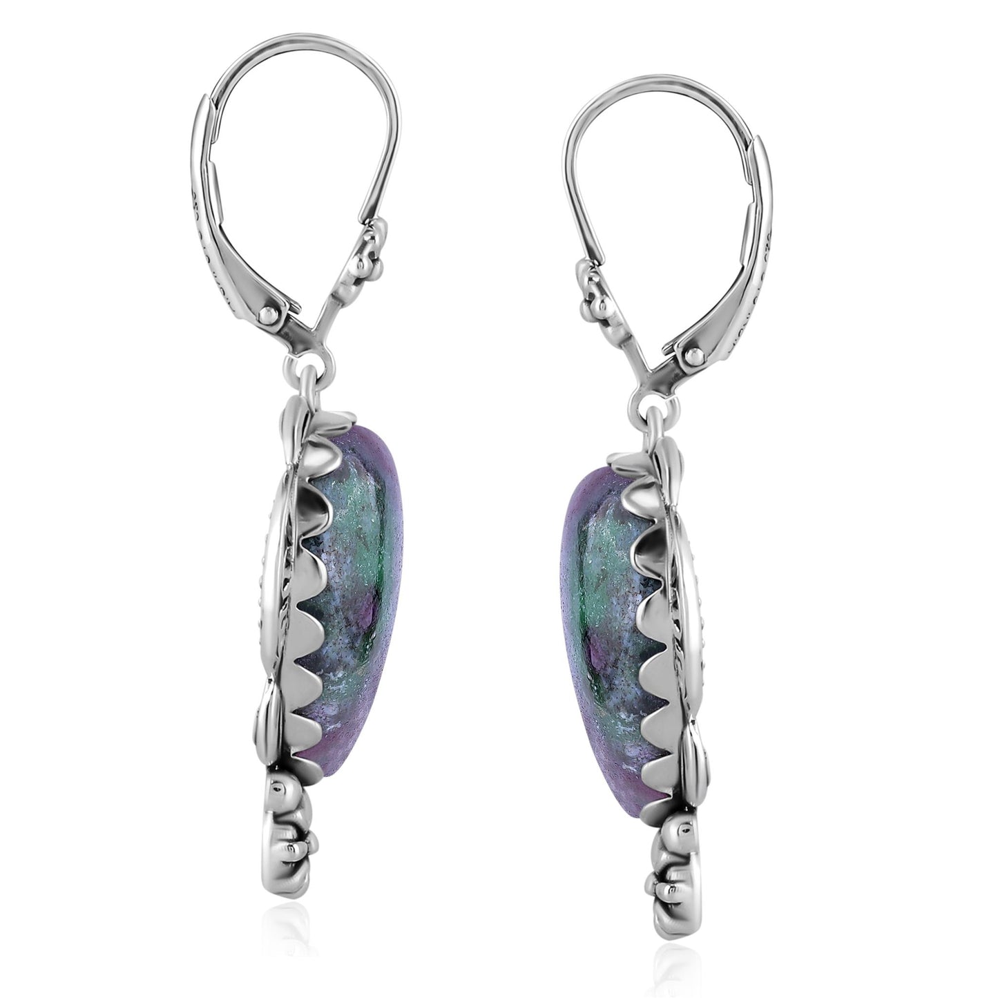 LIMITED EDITION! Sterling Silver Ruby Zoisite Pear-Cut Concha Earrings