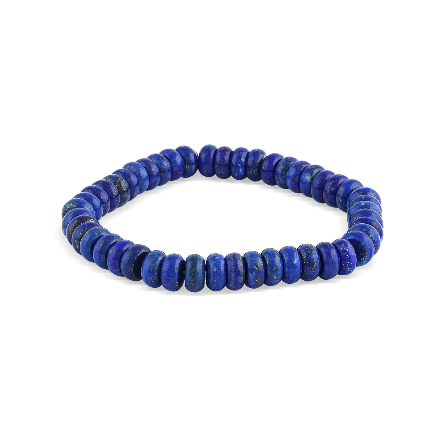 Sterling Silver Lapis Bead Stretch Bracelet