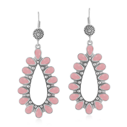 EXCLUSIVELY OURS! Sterling Silver Pink Opal Open Teardrop Dangle Earrings