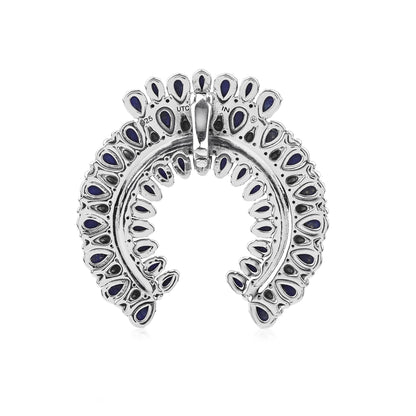 Sterling Silver Lapis Petit Point Naja Pendant Enhancer