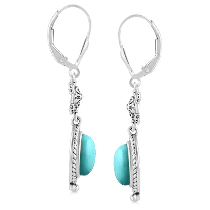 LIMITED EDITION! Sterling Silver Kingman Turquoise Turtle Drop and Dangle Earrings