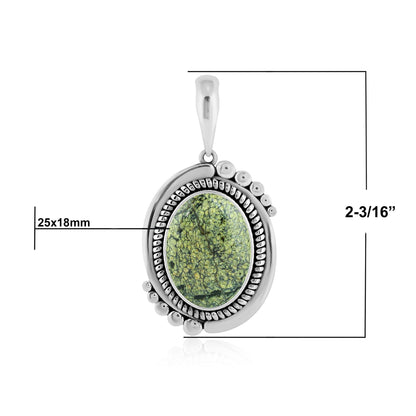 Sterling Silver Spiderweb Serpentine Bold Oval Pendant Enhancer