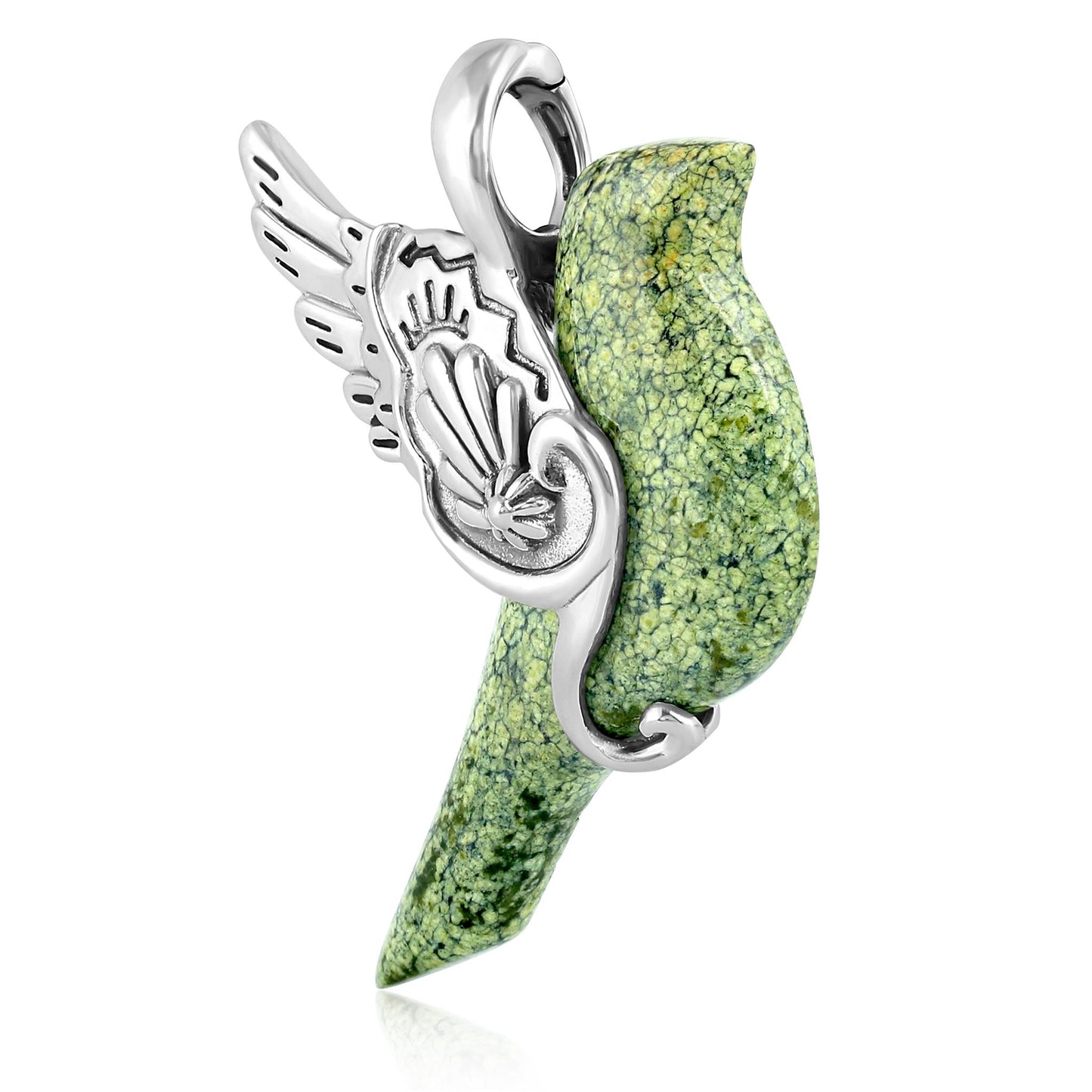 EXCLUSIVELY OURS! Sterling Silver Serpentine Spirit Bird Pendant Enhancer