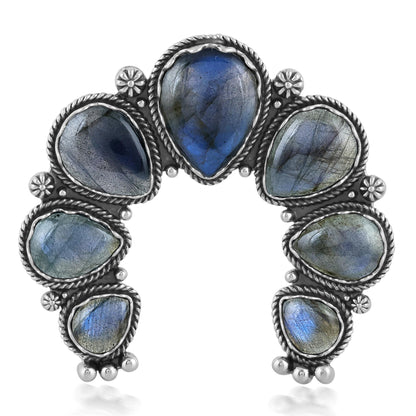 Sterling Silver Labradorite Large Naja Pendant Enhancer