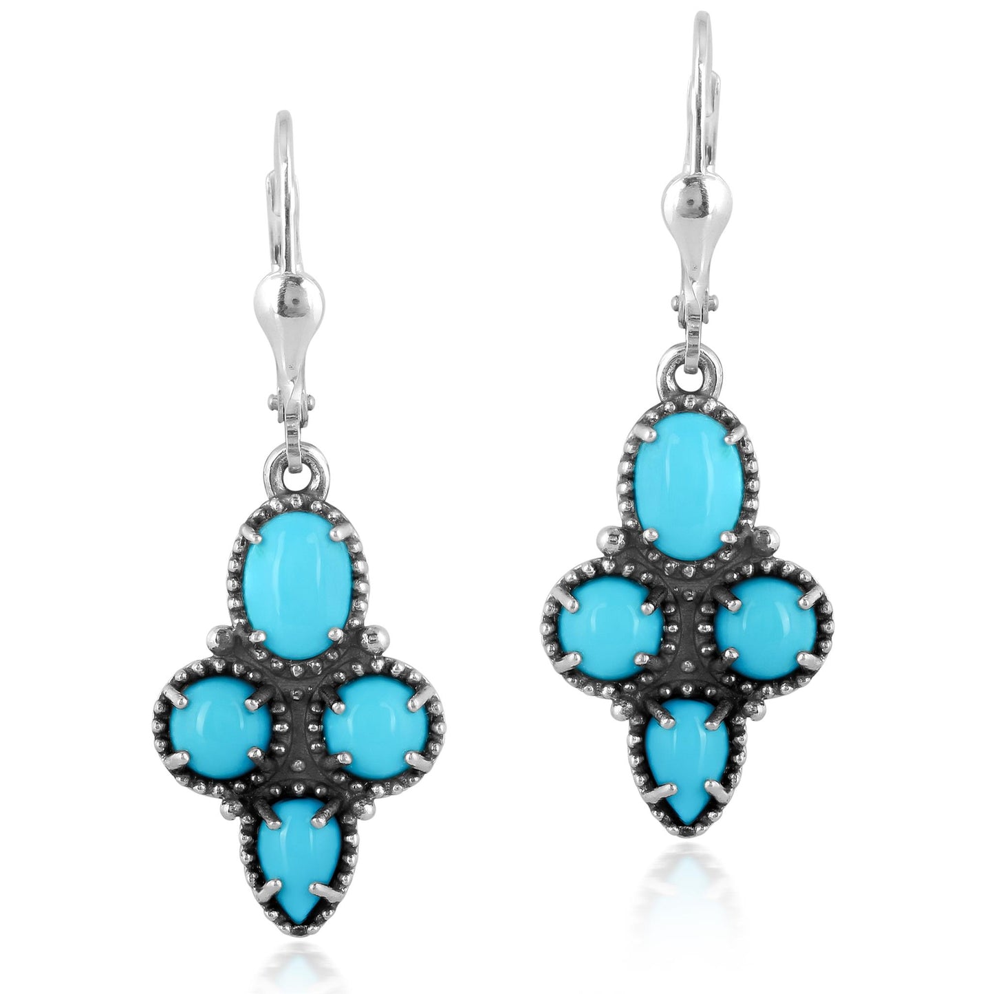 EXCLUSIVELY OURS! Sterling Silver Sleeping Beauty Turquoise Lever Back Dangle Earrings