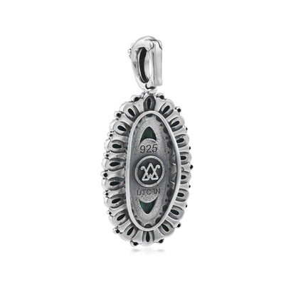  Sterling Silver Malachite Petit Point Gemstone Cluster Pendant Enhancer