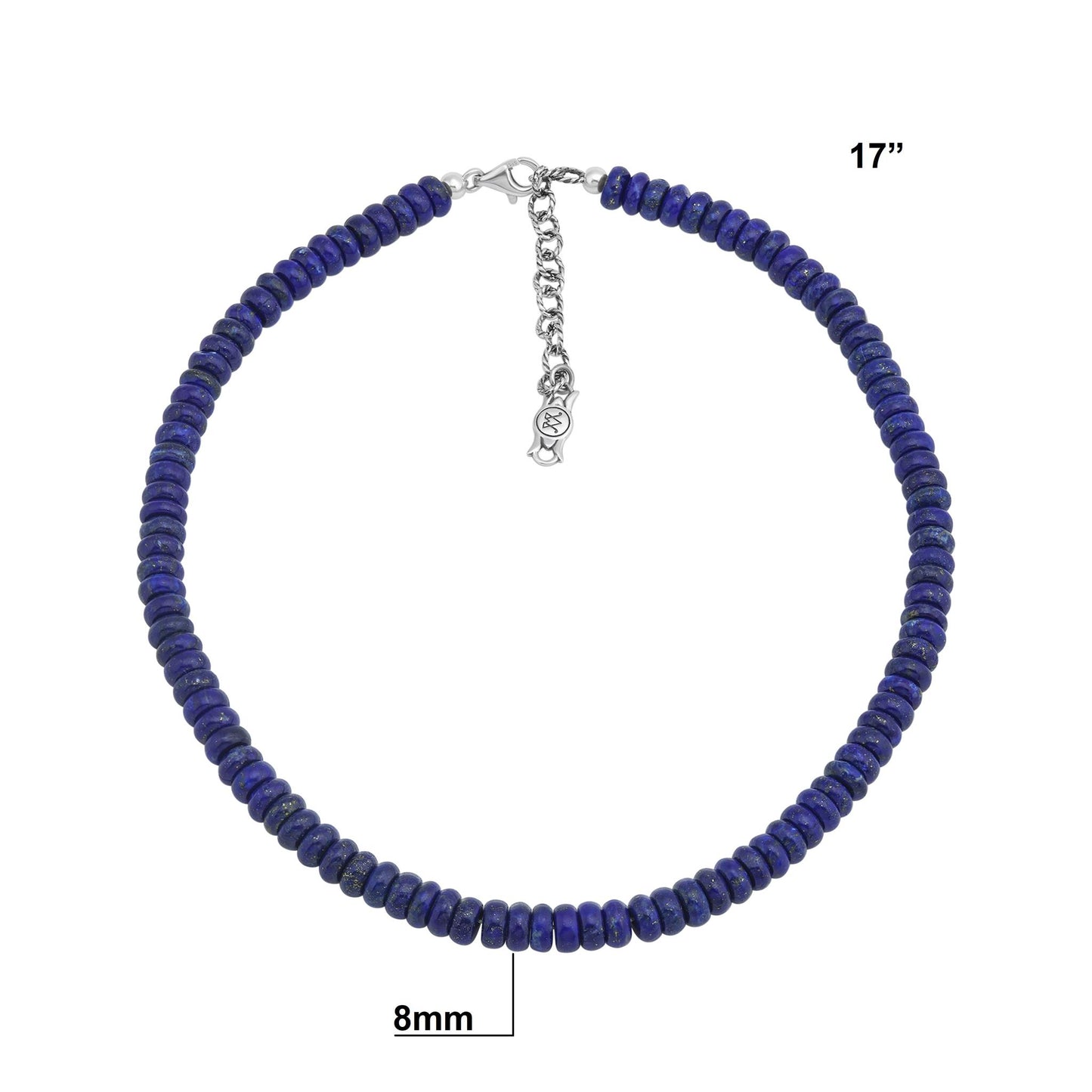Sterling Silver Lapis Bead Necklace