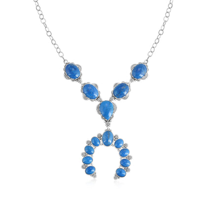Sterling Silver Lapis V-Shaped Naja Necklace