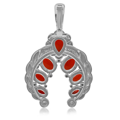 Sterling Silver Red Onyx Twisted Rope Naja Pendant Enhancer