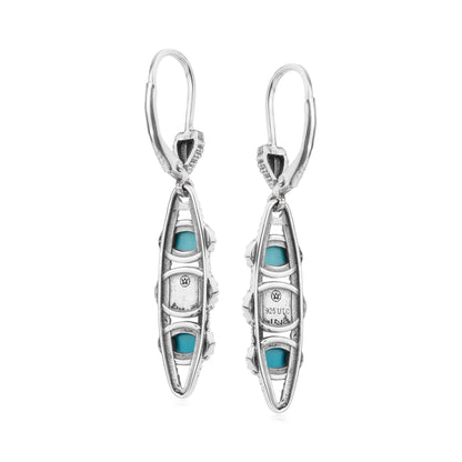 EXCLUSIVELY OURS! Sterling Silver Sleeping Beauty Turquoise Friendship Lever Back Dangle Earrings
