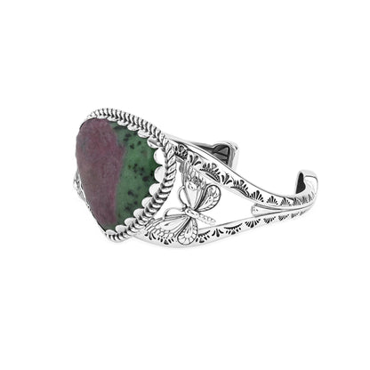 EXCLUSIVELY OURS! Sterling Silver Ruby Zoisite Gemstone Butterfly Cuff Bracelet