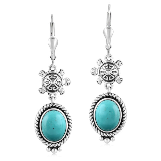 LIMITED EDITION! Sterling Silver Kingman Turquoise Turtle Drop and Dangle Earrings