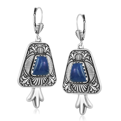 Sterling Silver Sodalite Trapeziod Earrings