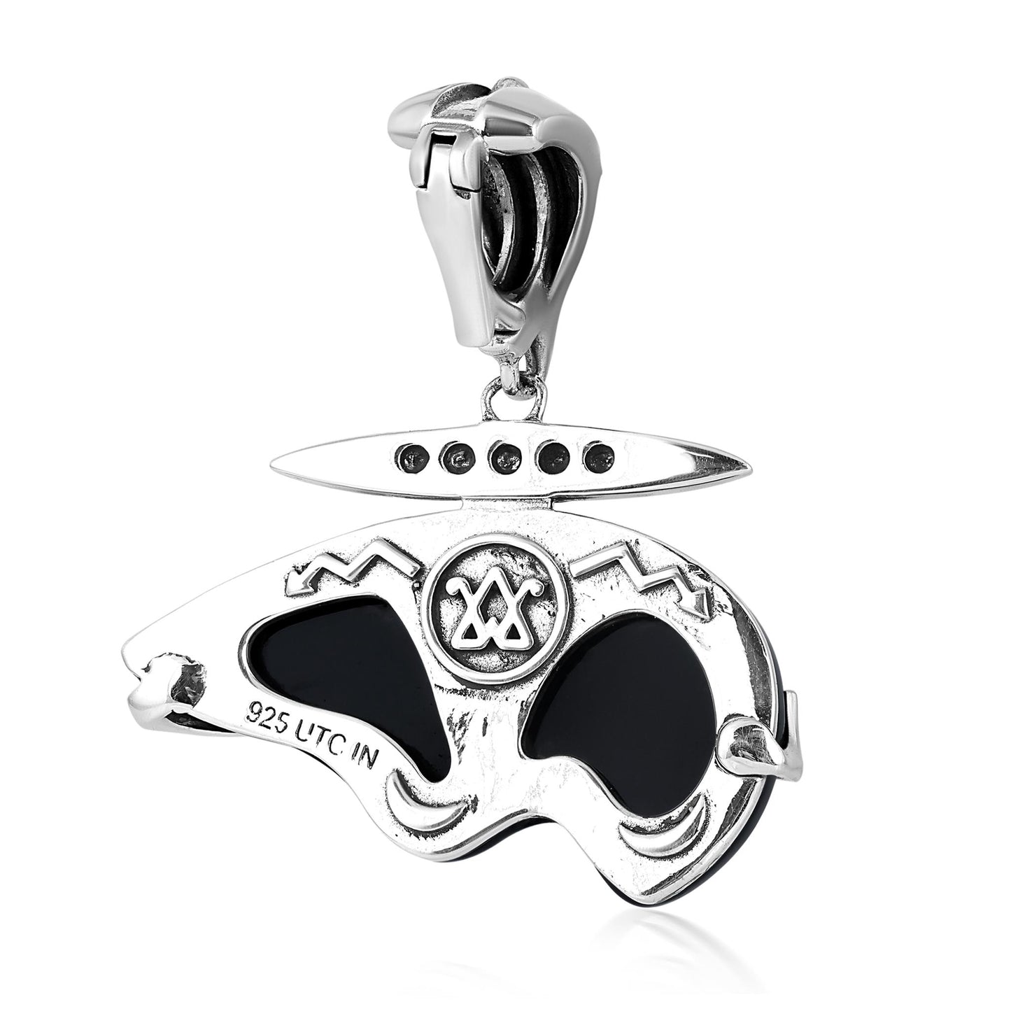Sterling Silver Black Onyx Bear Pendant Enhancer