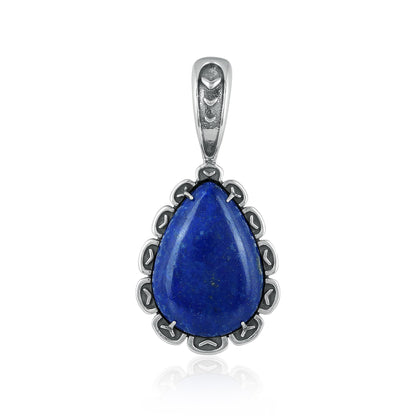 Sterling Silver Lapis Teardrop Pendant Enhancer