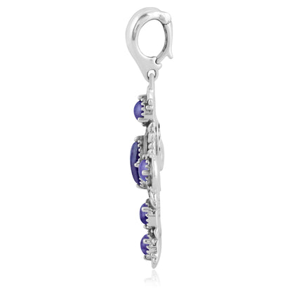 EXCLUSIVELY OURS! Sterling Silver Charoite Cross Pendant Enhancer