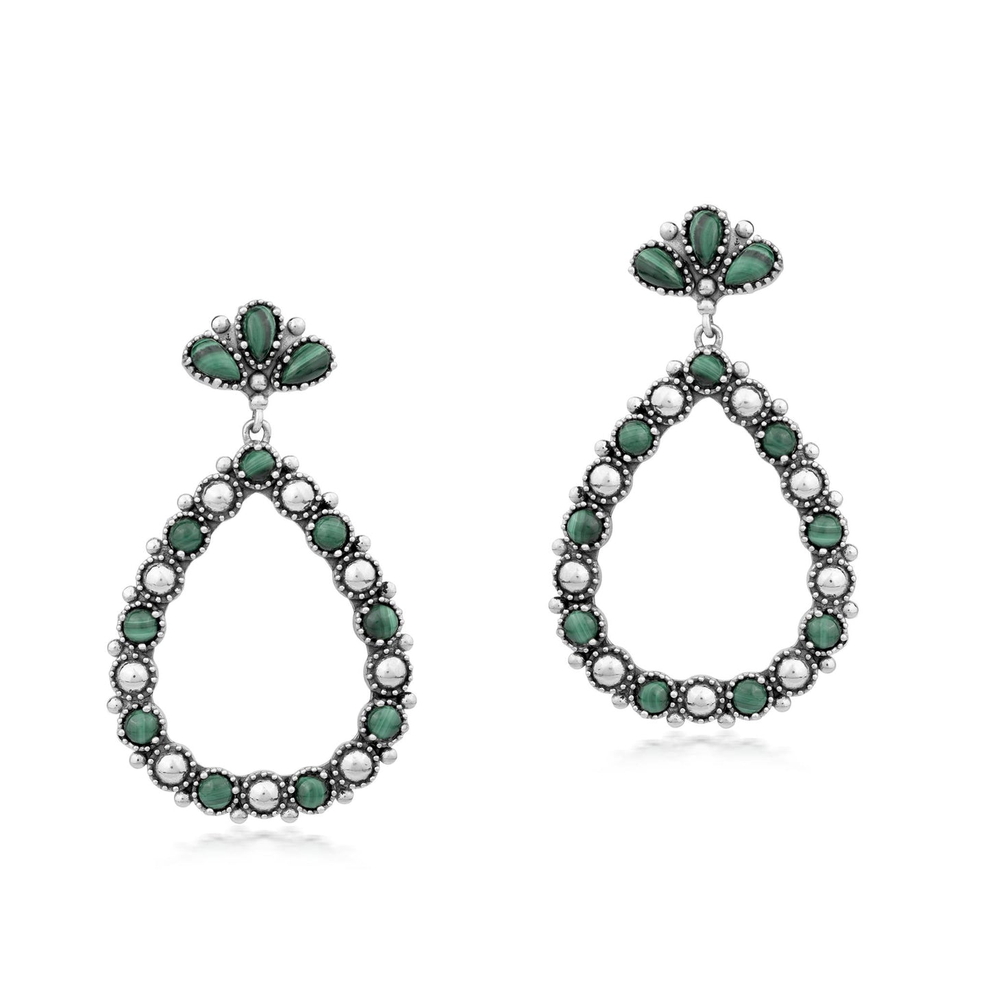 EXCLUSIVELY OURS! Sterling Silver Malachite Teardrop Post Back Earrings