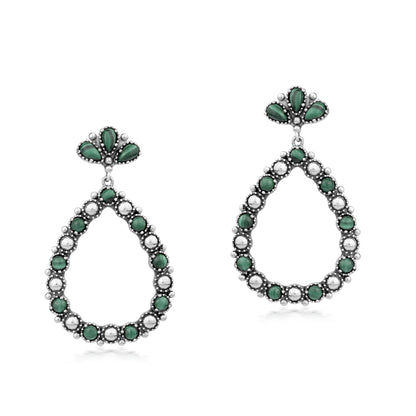 EXCLUSIVELY OURS! Sterling Silver Malachite Teardrop Post Back Earrings