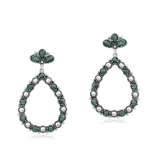 EXCLUSIVELY OURS! Sterling Silver Malachite Teardrop Post Back Earrings