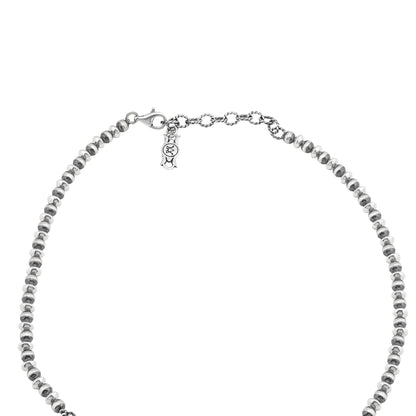  Sterling Silver Rhodochrosite Marquise-Cut Squash Blossom Necklace 