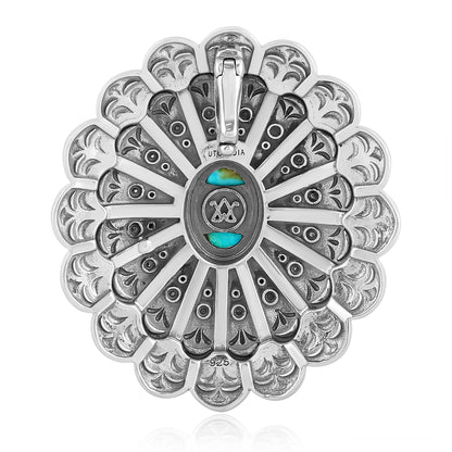 Sterling Silver Kingman Turquoise Butterfly and Dragonfly Pendant Enhancer