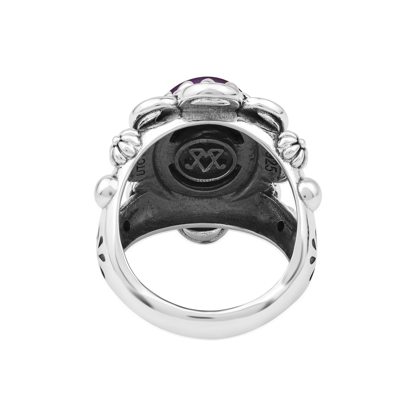 Sterling Silver Phosphosiderite Oval Scallop Ring