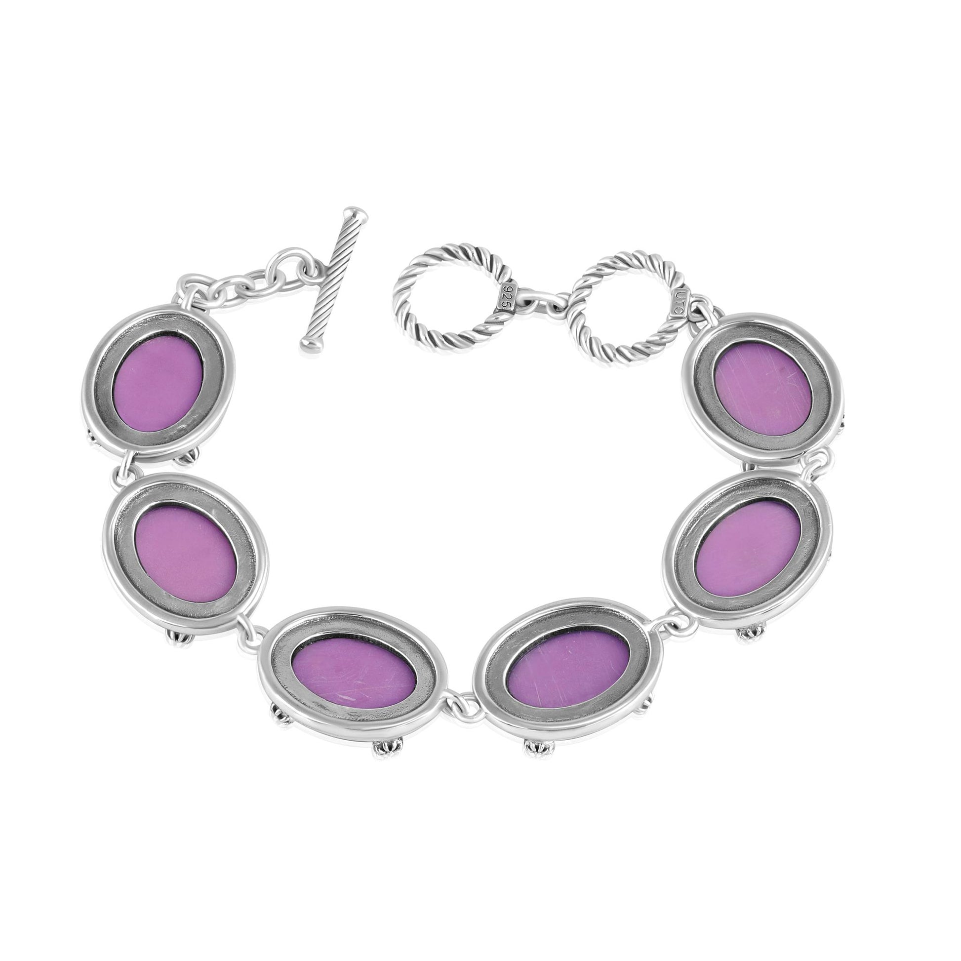 EXCLUSIVELY OURS! Sterling Silver Phosphosiderite Oval Cabochon Toggle Bracelet