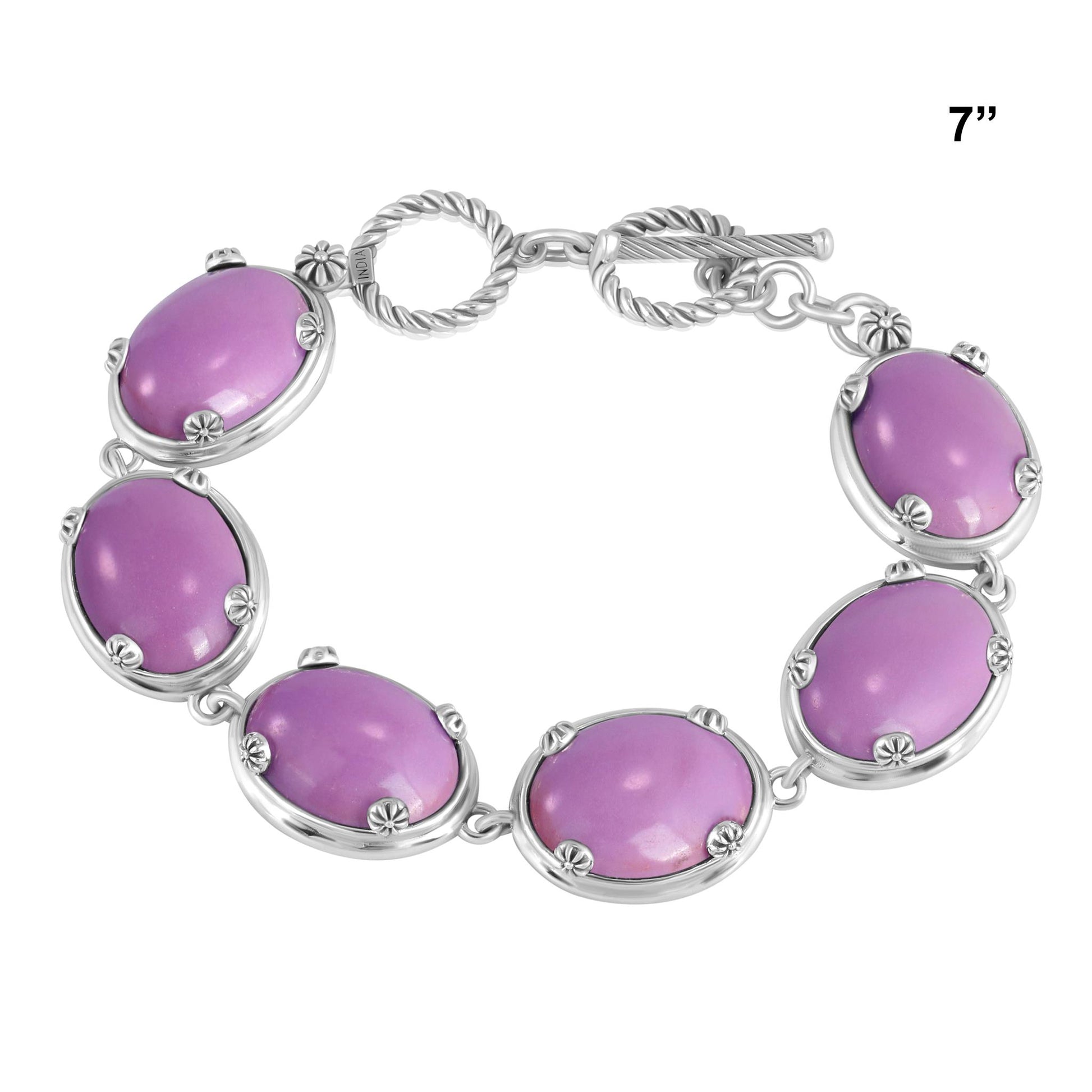 EXCLUSIVELY OURS! Sterling Silver Phosphosiderite Oval Cabochon Toggle Bracelet