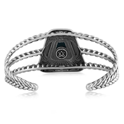 Sterling Silver Black Onyx Trapezoid Cuff Bracelet