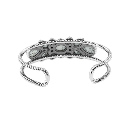 EXCLUSIVELY OURS! Sterling Silver White Howlite Cluster Cuff Bracelet