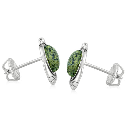 EXCLUSIVELY OURS! Sterling Silver Serpentine Leaf Design Button Earrings