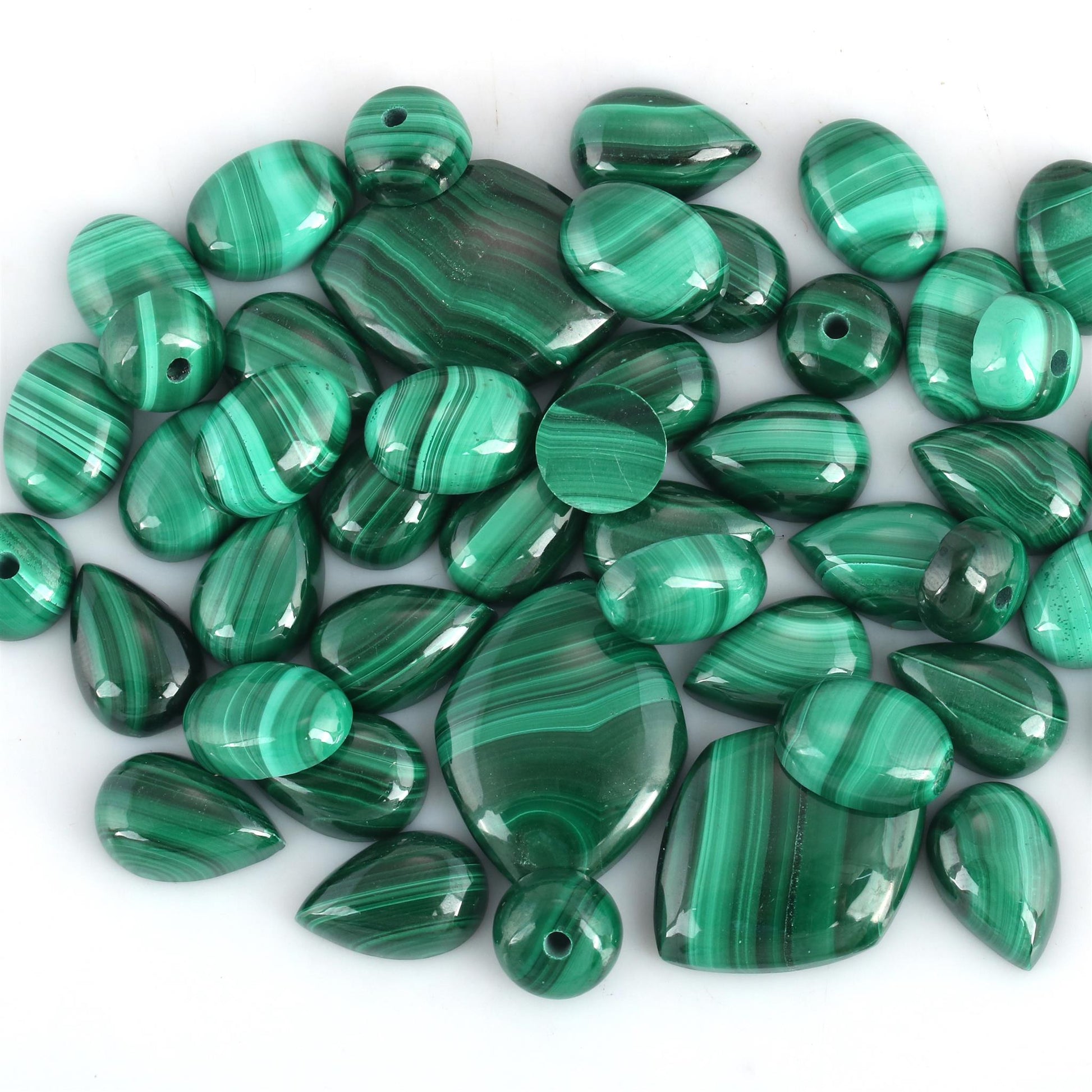 EXCLUSIVELY OURS! Sterling Silver Malachite Open Teardrop Dangle Earrings