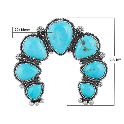 EXCLUSIVELY OURS! Sterling Silver Kingman Turquoise Large Naja Pendant Enhancer