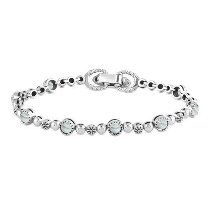 EXCLUSIVELY OURS! Sterling Silver White Howlite Round Beaded Bracelet, Sizes Small to Large