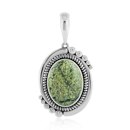 Sterling Silver Spiderweb Serpentine Bold Oval Pendant Enhancer
