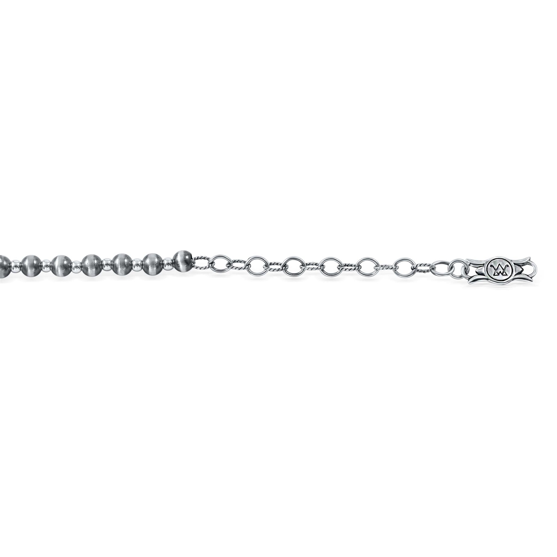 Sterling Silver Sleeping Beauty Bead and Station Bar Necklace