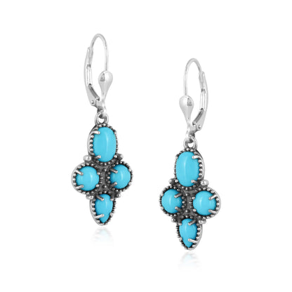 EXCLUSIVELY OURS! Sterling Silver Sleeping Beauty Turquoise Lever Back Dangle Earrings