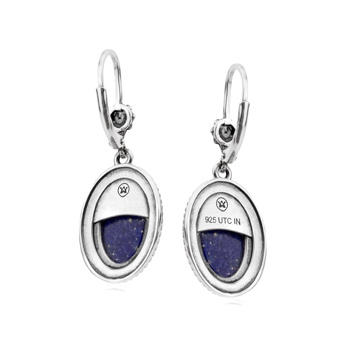 EXCLUSIVELY OURS! Sterling Silver Lapis Oval Drop Lever Back Earrings