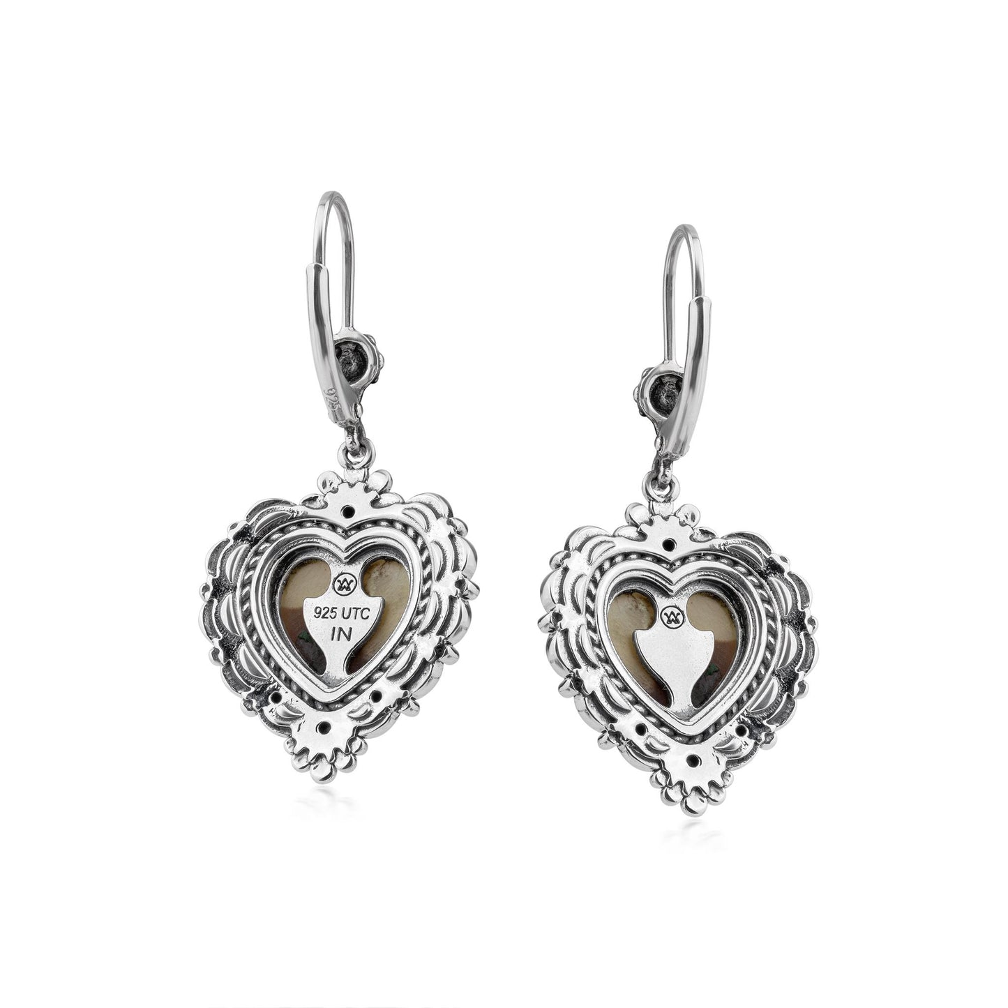 EXCLUSIVELY OURS! Sterling Silver White Mother of Pearl Heart Lever Back Earrings