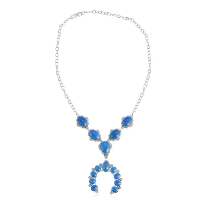 Sterling Silver Lapis V-Shaped Naja Necklace