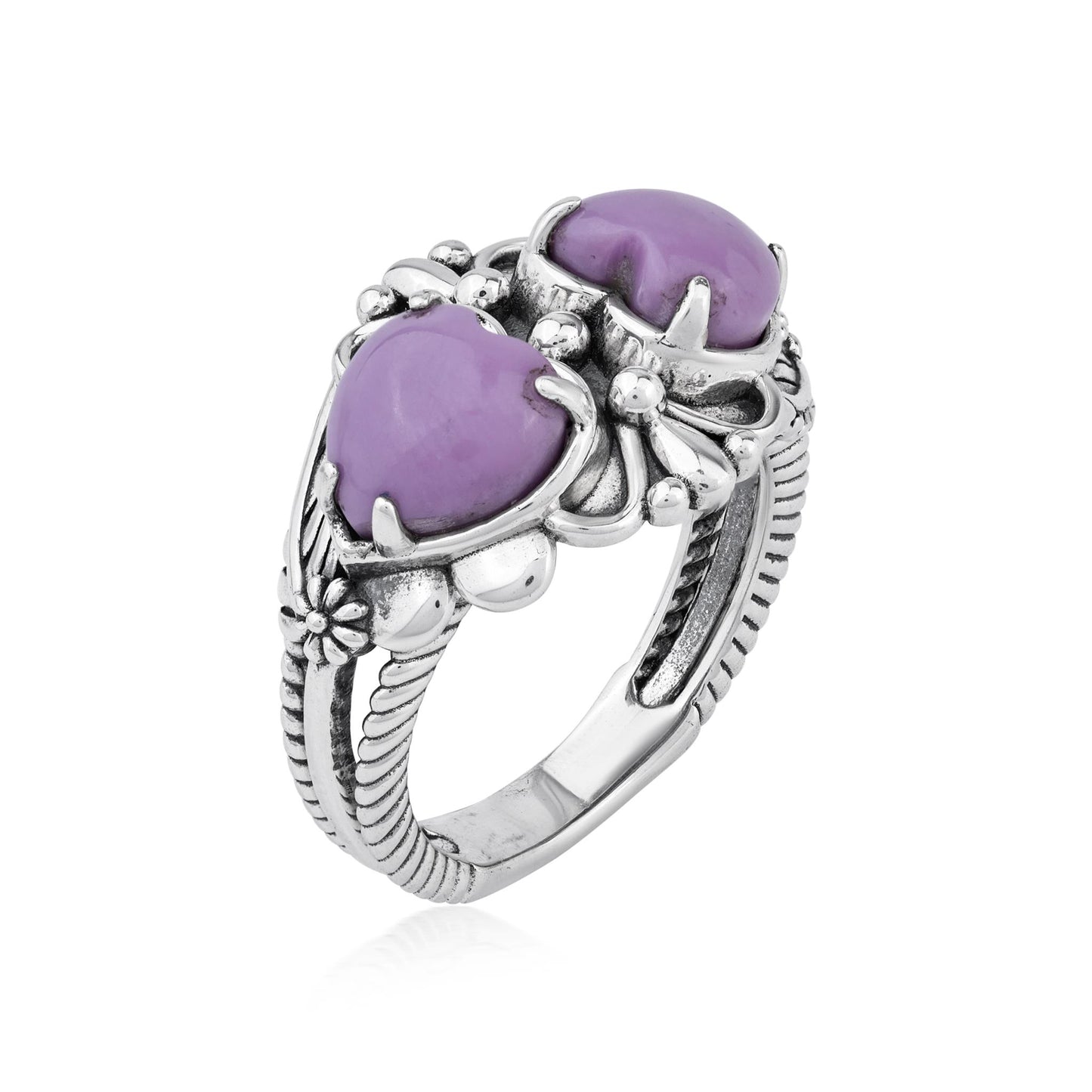 EXCLUSIVELY OURS! Sterling Silver Phosphosiderite Double Heart Ring, Sizes 5 to 11