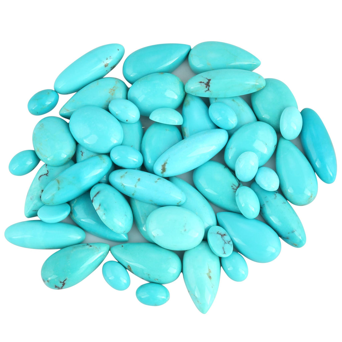 Sterling Silver Kingman Turquoise Oval 12-Stone Cluster Ring