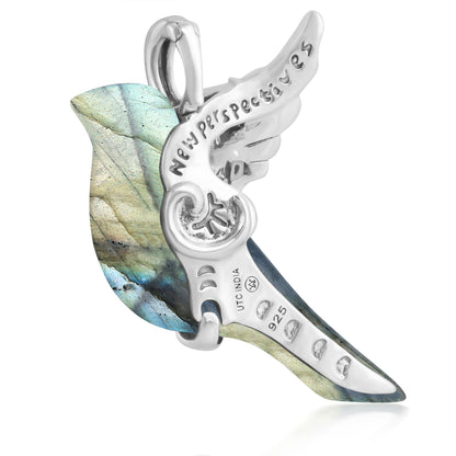 Sterling Silver Labradorite Spirit Bird Pendant Enhancer